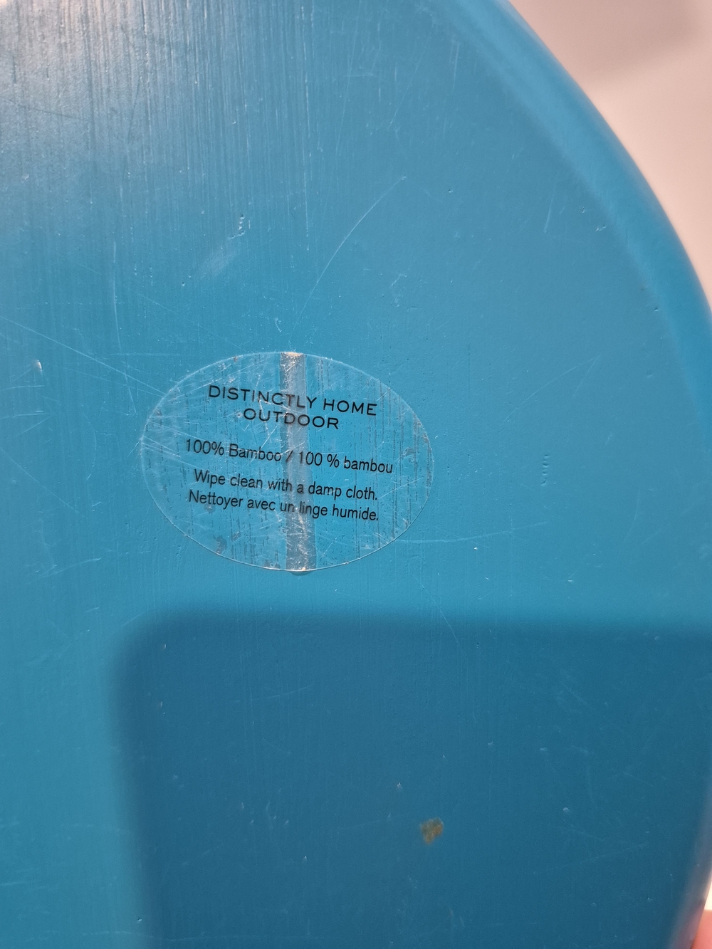 Bamboo Charcuterie Board Serving Dish with Teal Blue Edge & Backing. - Picture 6 of 11